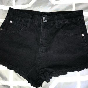 Forever 21 black jean shorts